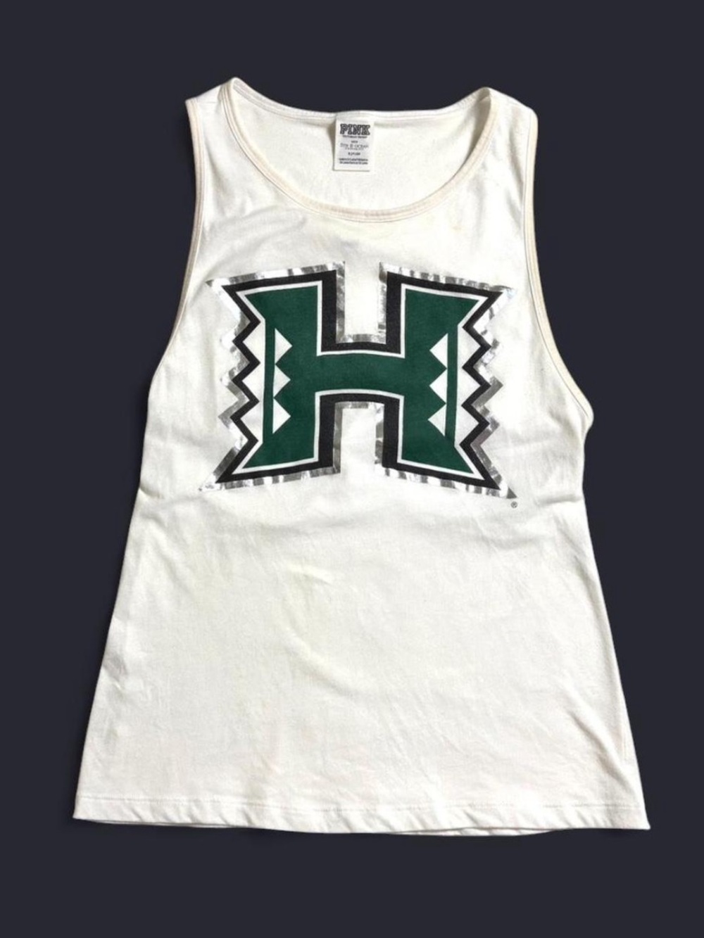 Victoria's Secret PINK University of Hawaii White Tank Strappy Back S